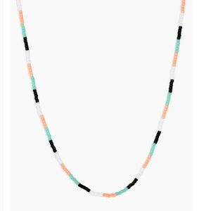 GORJANA Palm Desert Gigi Beaded Stripe Necklace 18K Gold Plated Boho Black Pink